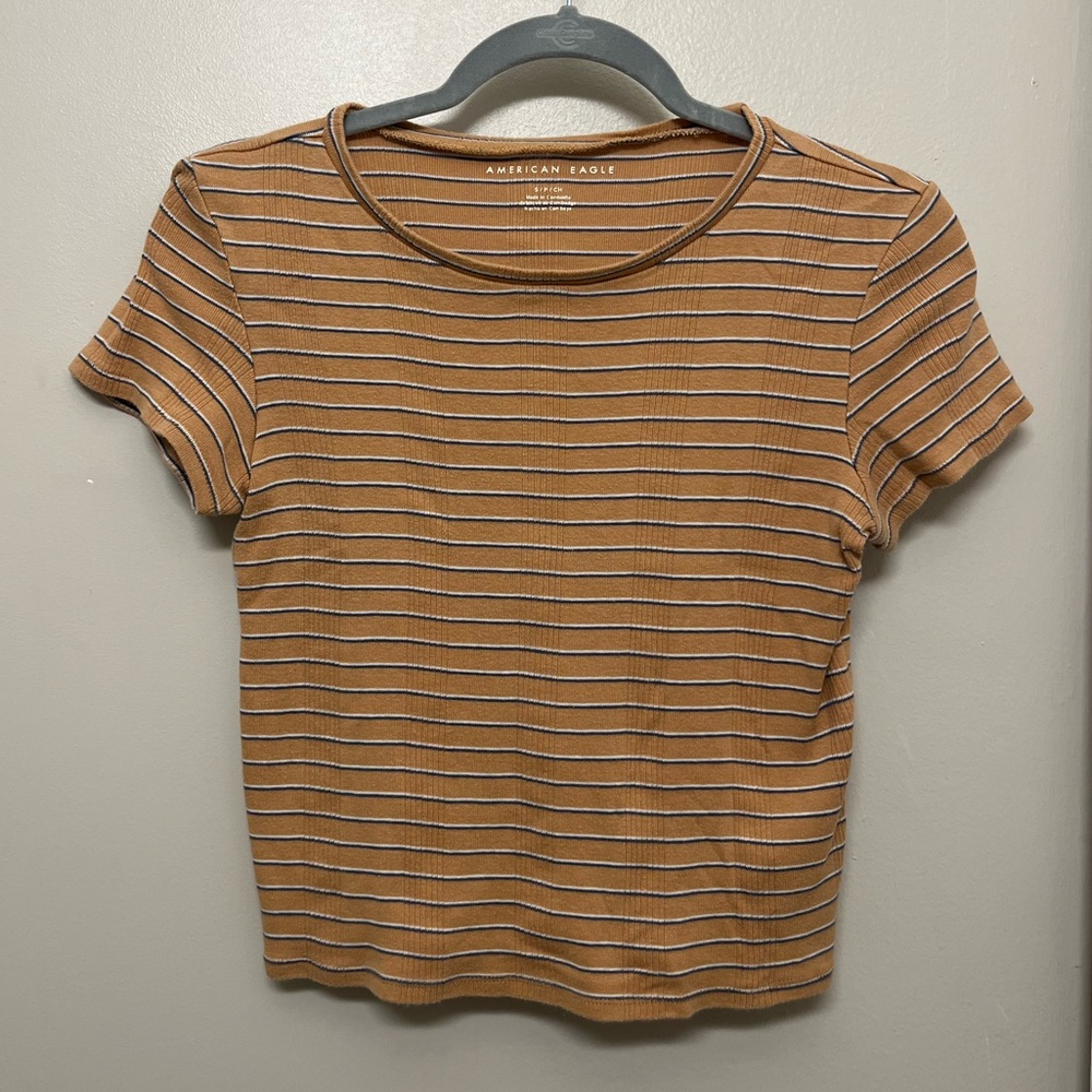 American Eagle Outfitters Yellow Striped Shirt